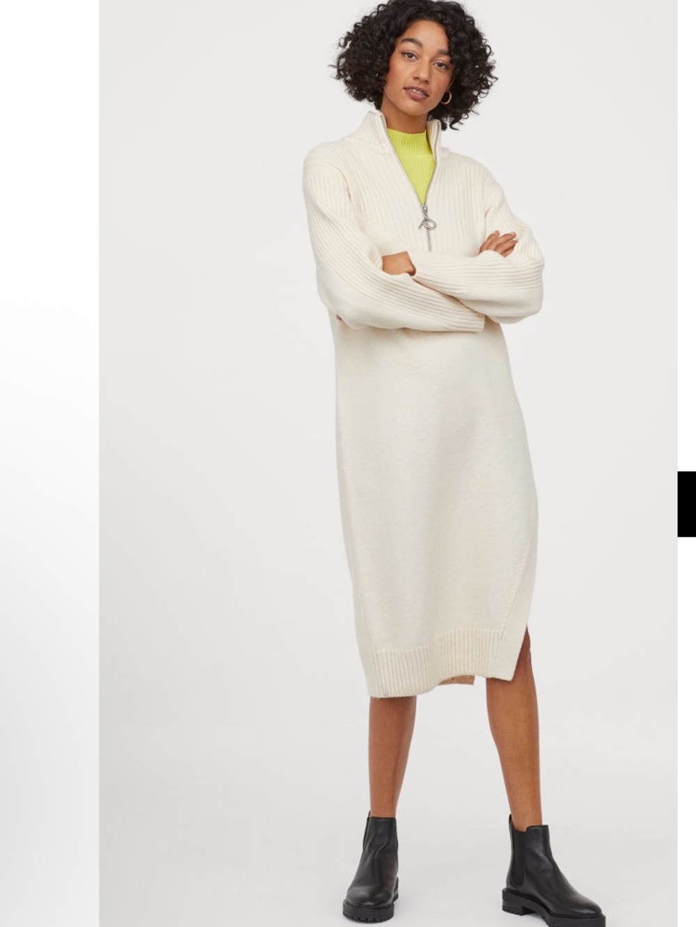 Pringle of Scotland x H&M | Ribbed Half zip dress Sz S